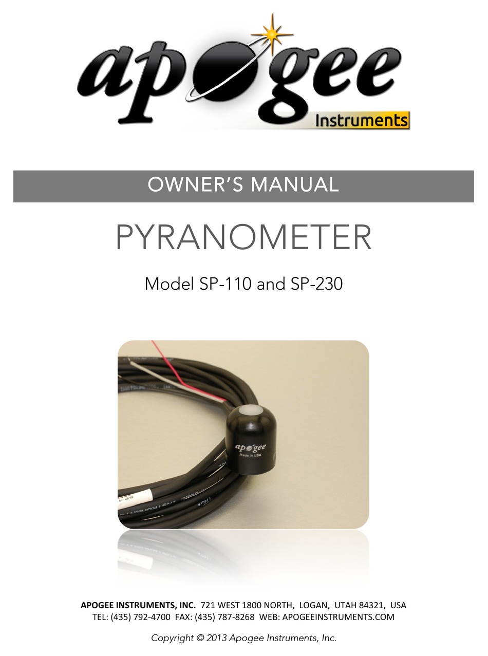 APOGEE SP110 OWNER