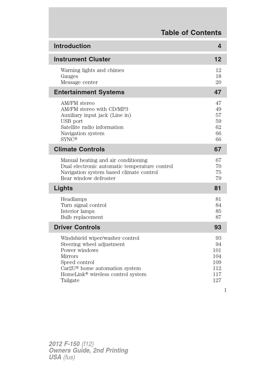 FORD F150 OWNER'S MANUAL Pdf Download ManualsLib