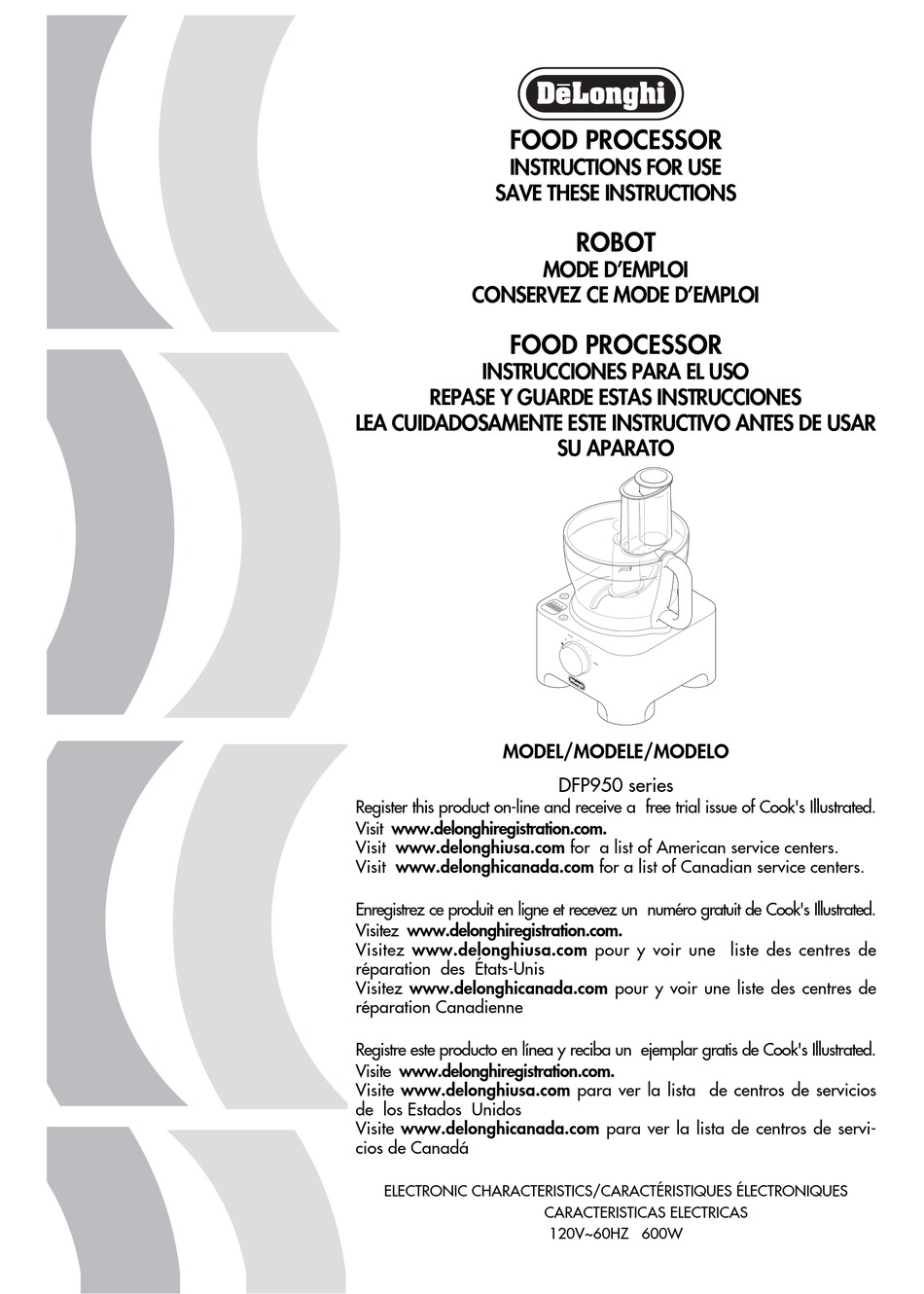 Troubleshooting Guide DeLonghi DFP950 Series Instructions For