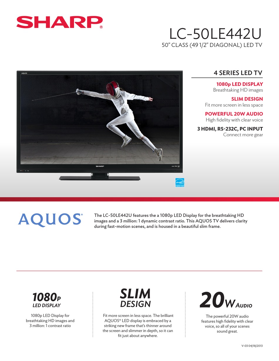 Sharp Lc 50le442u Technical Specifications Pdf Download Manualslib Sharp Lc 50le442u Technical Specifications Pdf Download Manualslib