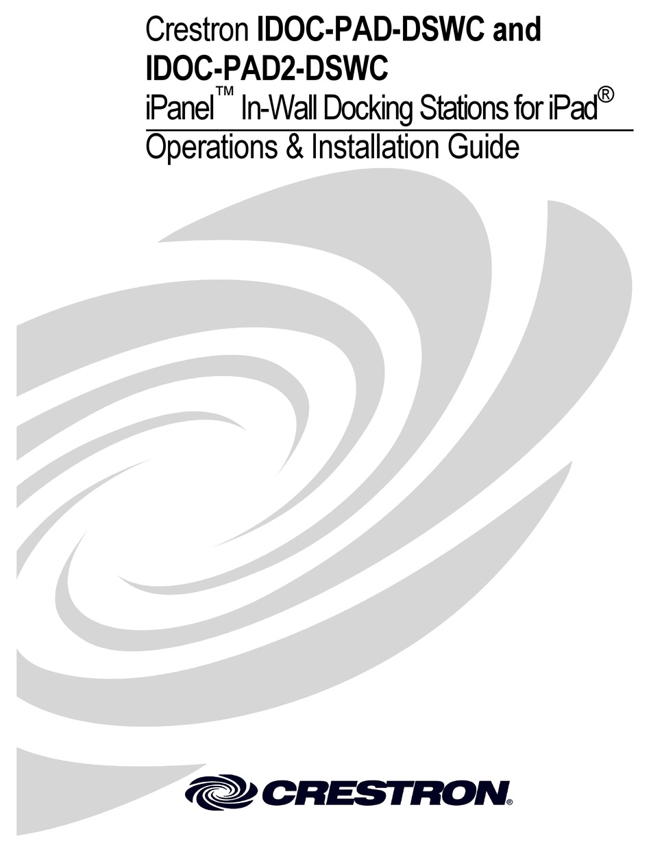 CRESTRON IDOC-PAD-DSWC OPERATIONS & INSTALLATION MANUAL Pdf Download ...