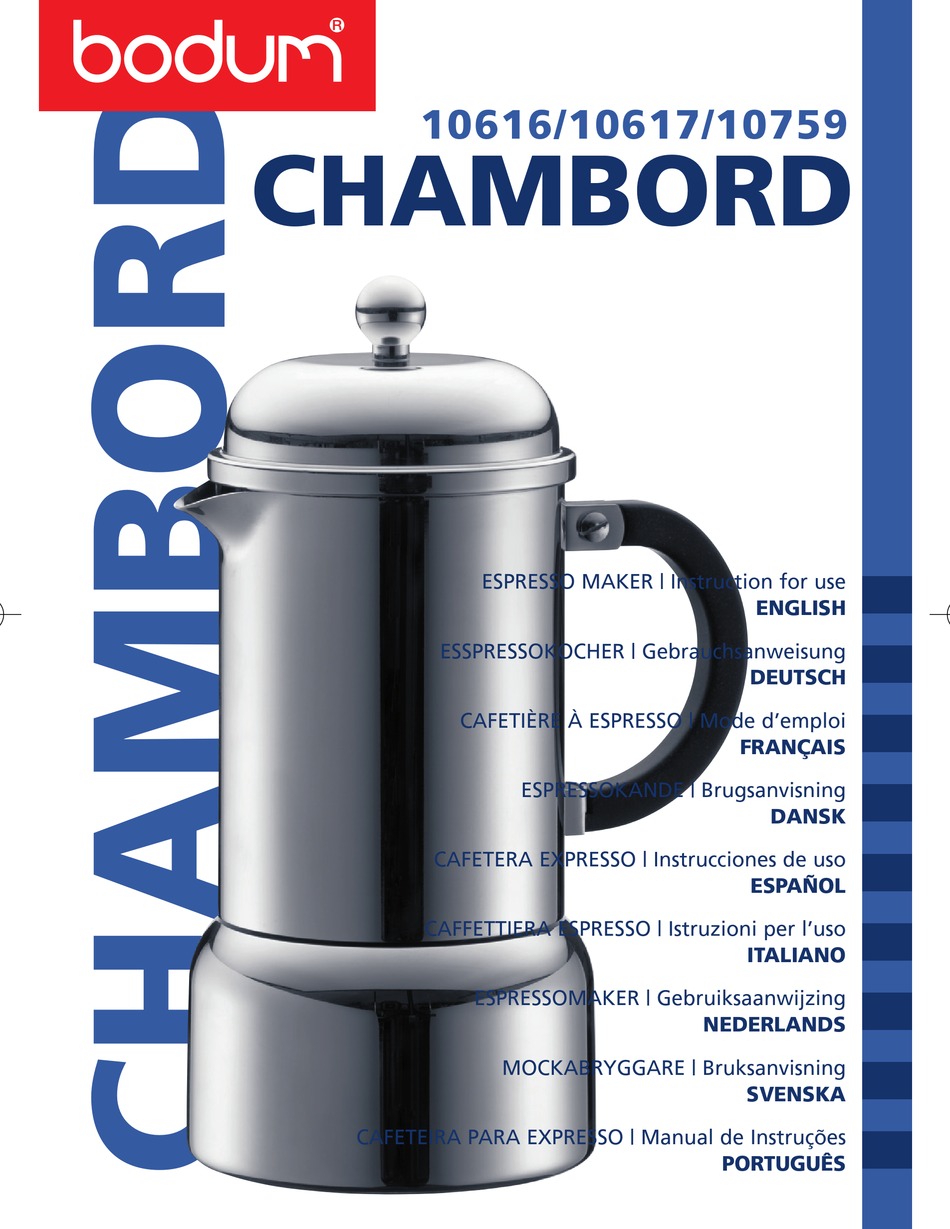 BODUM CHAMBORD10616 INSTRUCTIONS FOR USE MANUAL Pdf Download ManualsLib