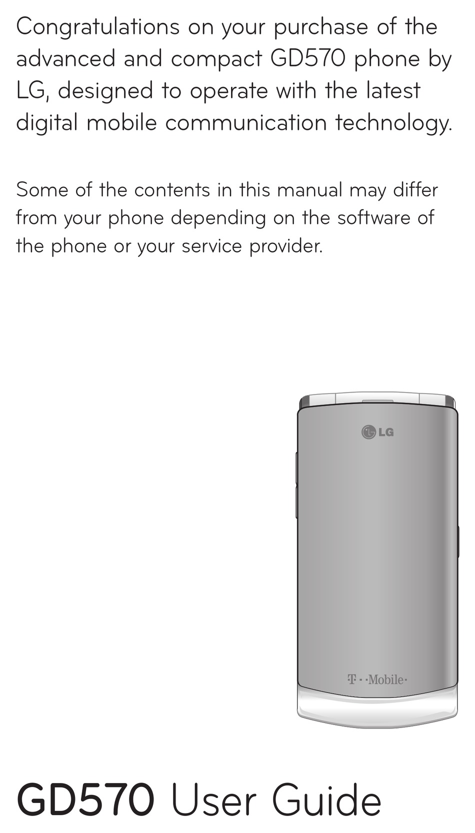 LG GD570 USER MANUAL Pdf Download ManualsLib