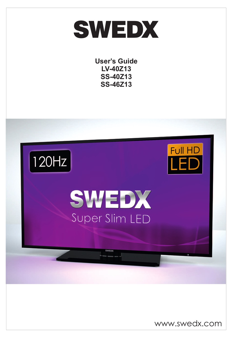 SWEDX LV-40Z13 USER MANUAL Pdf Download | ManualsLib