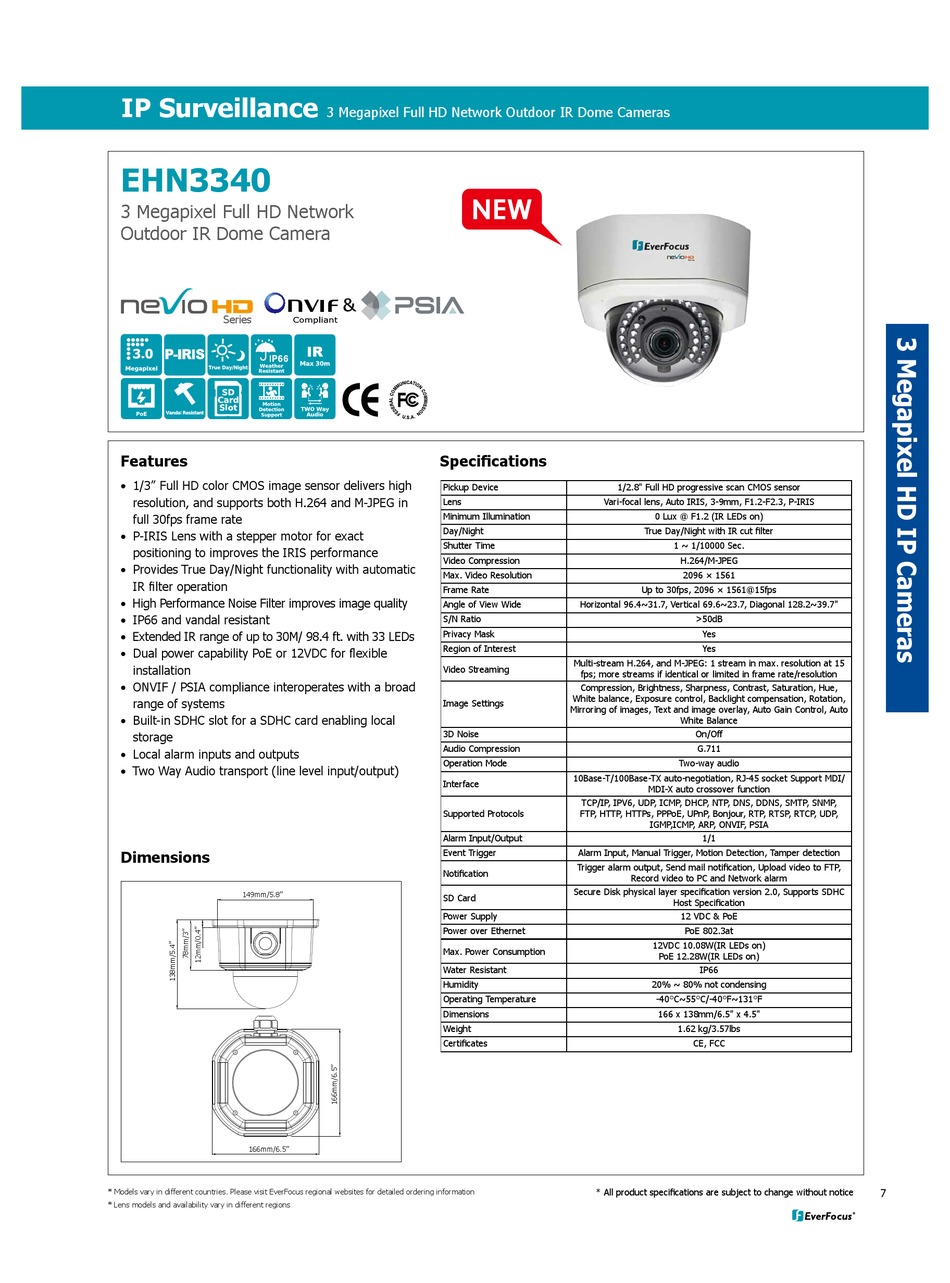 EVERFOCUS EHN3340 SPECIFICATIONS Pdf Download ManualsLib