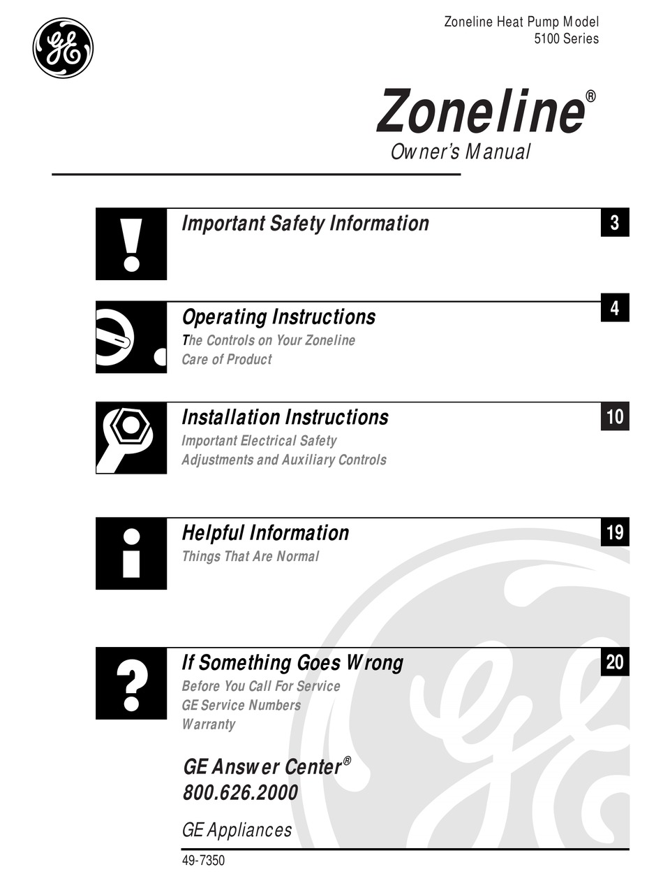 GE 5100 SERIES OWNER'S MANUAL Pdf 
