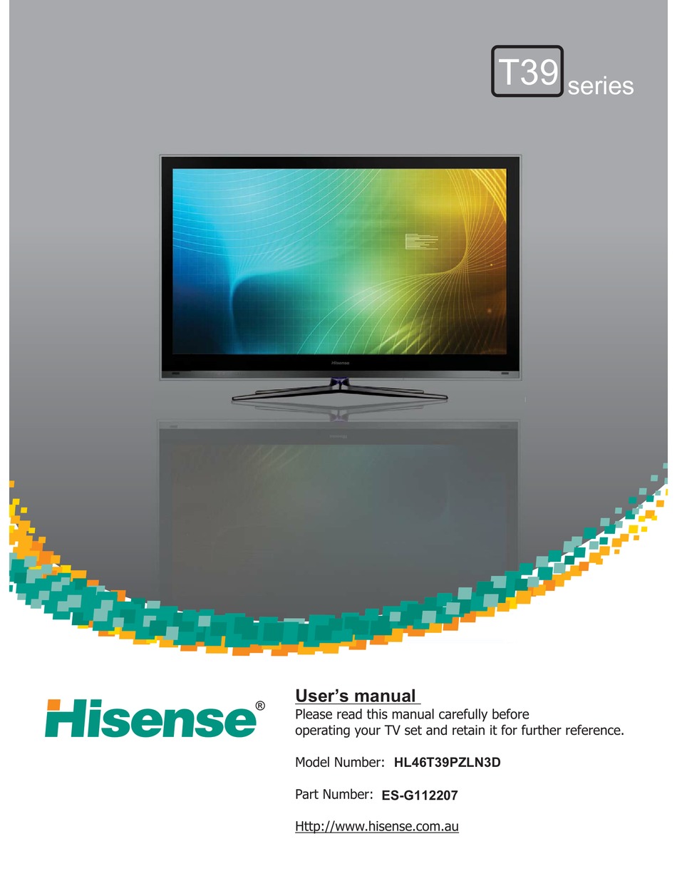HISENSE HL46T39PZLN3D USER MANUAL Pdf Download | ManualsLib