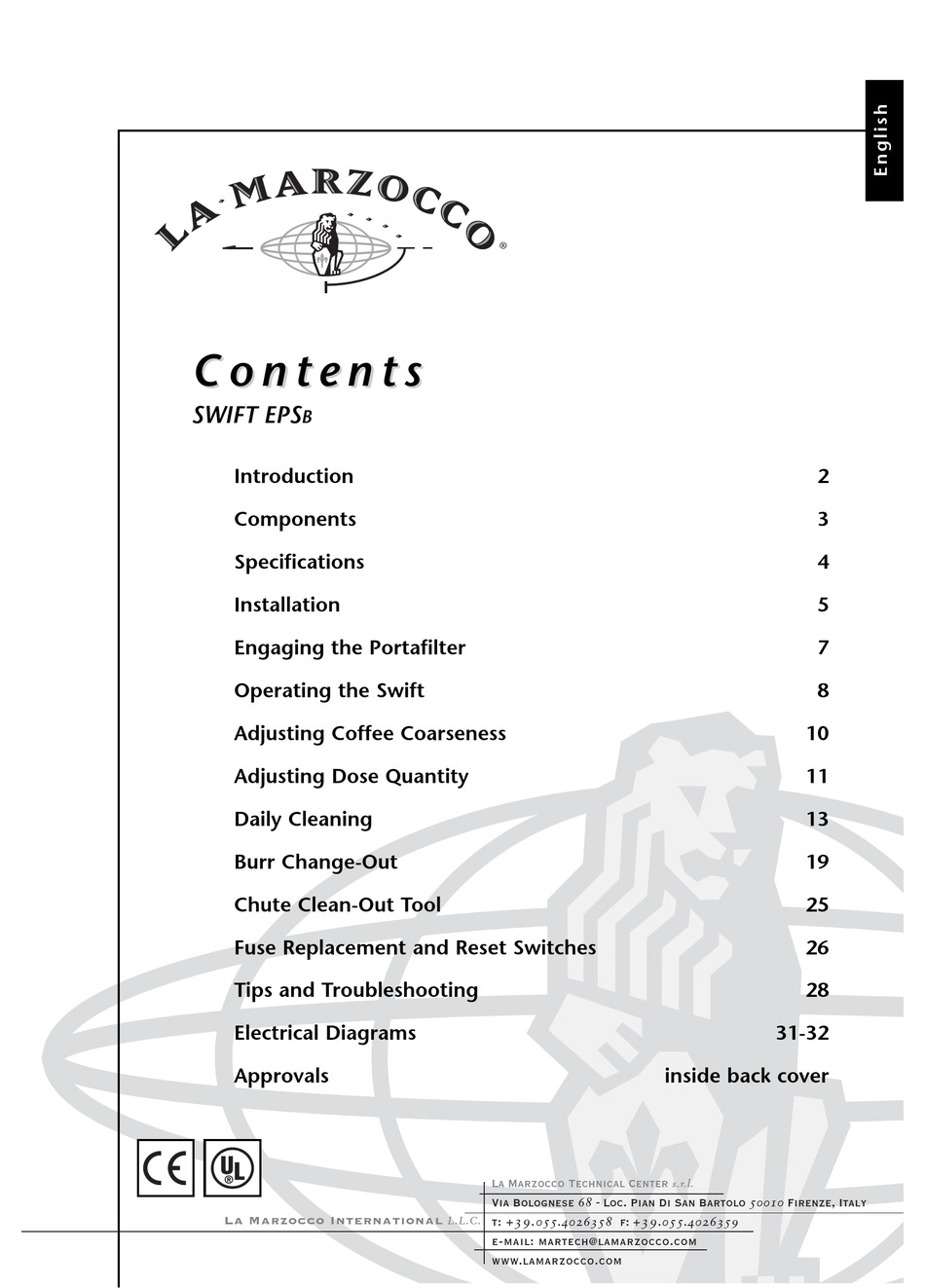 LA MARZOCCO SWIFT EPSB MANUAL Pdf Download ManualsLib