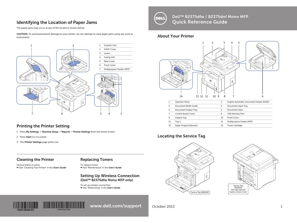 DELL B2375DFW QUICK REFERENCE MANUAL Pdf Download | ManualsLib