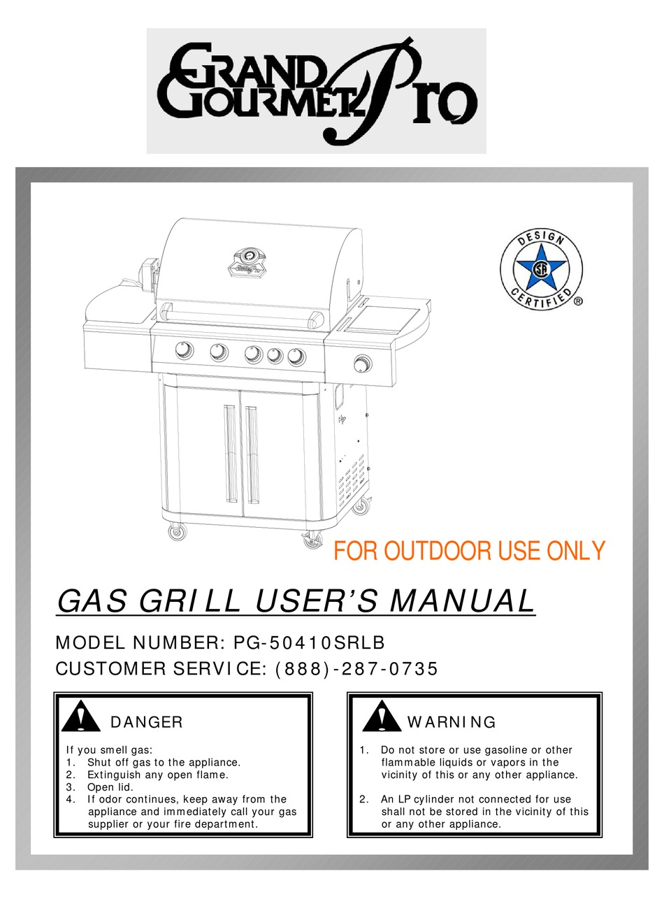 GRAND GOURMET PRO PG-50410SRLB USER MANUAL Pdf Download | ManualsLib