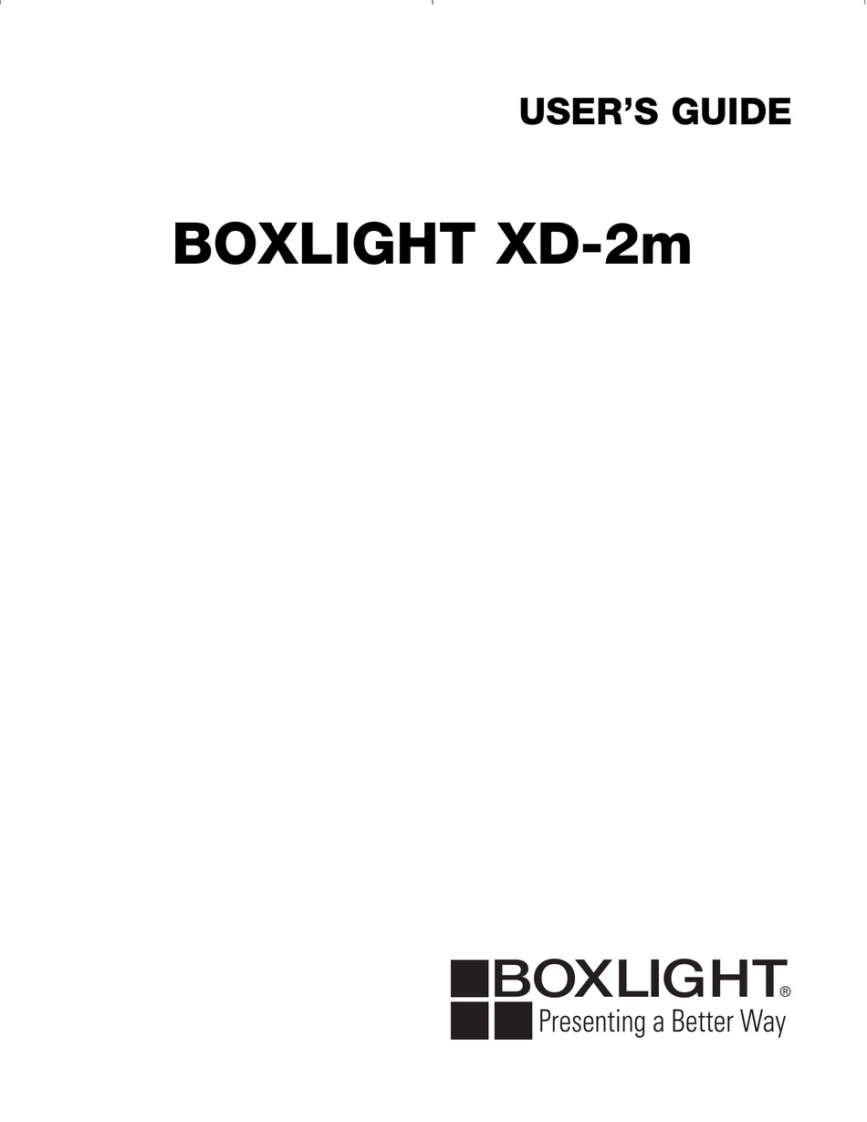 BOXLIGHT XD2M USER MANUAL Pdf Download ManualsLib