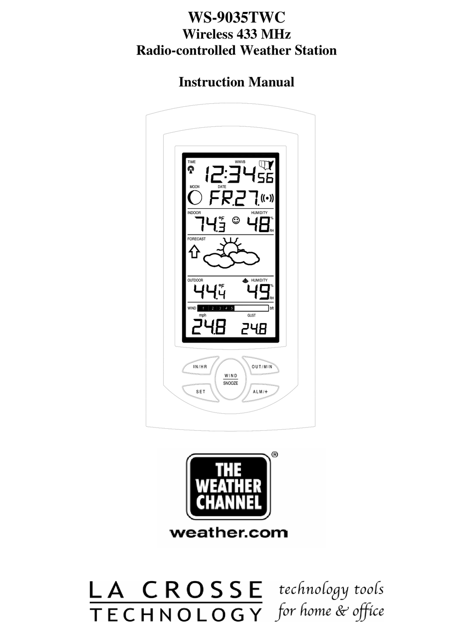 LA CROSSE TECHNOLOGY WS9035TWC INSTRUCTION MANUAL Pdf Download