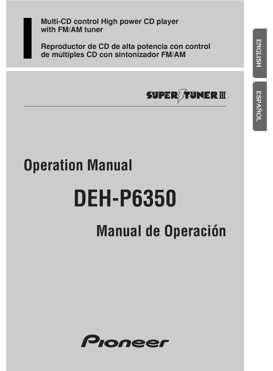 PIONEER DEH-P6350 OPERATION MANUAL Pdf Download | ManualsLib