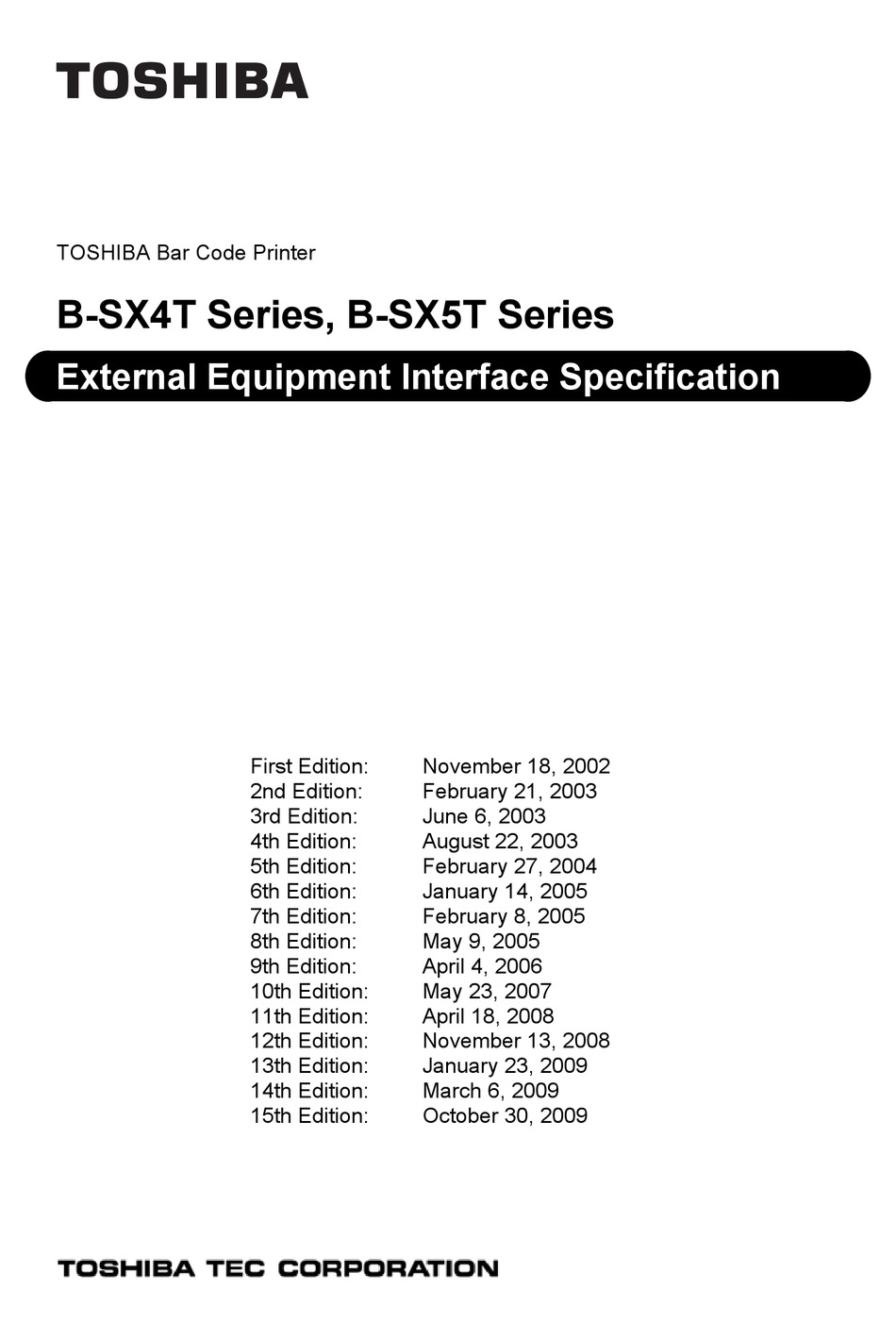 Toshiba B Sx4t Series Specification Pdf Download Manualslib