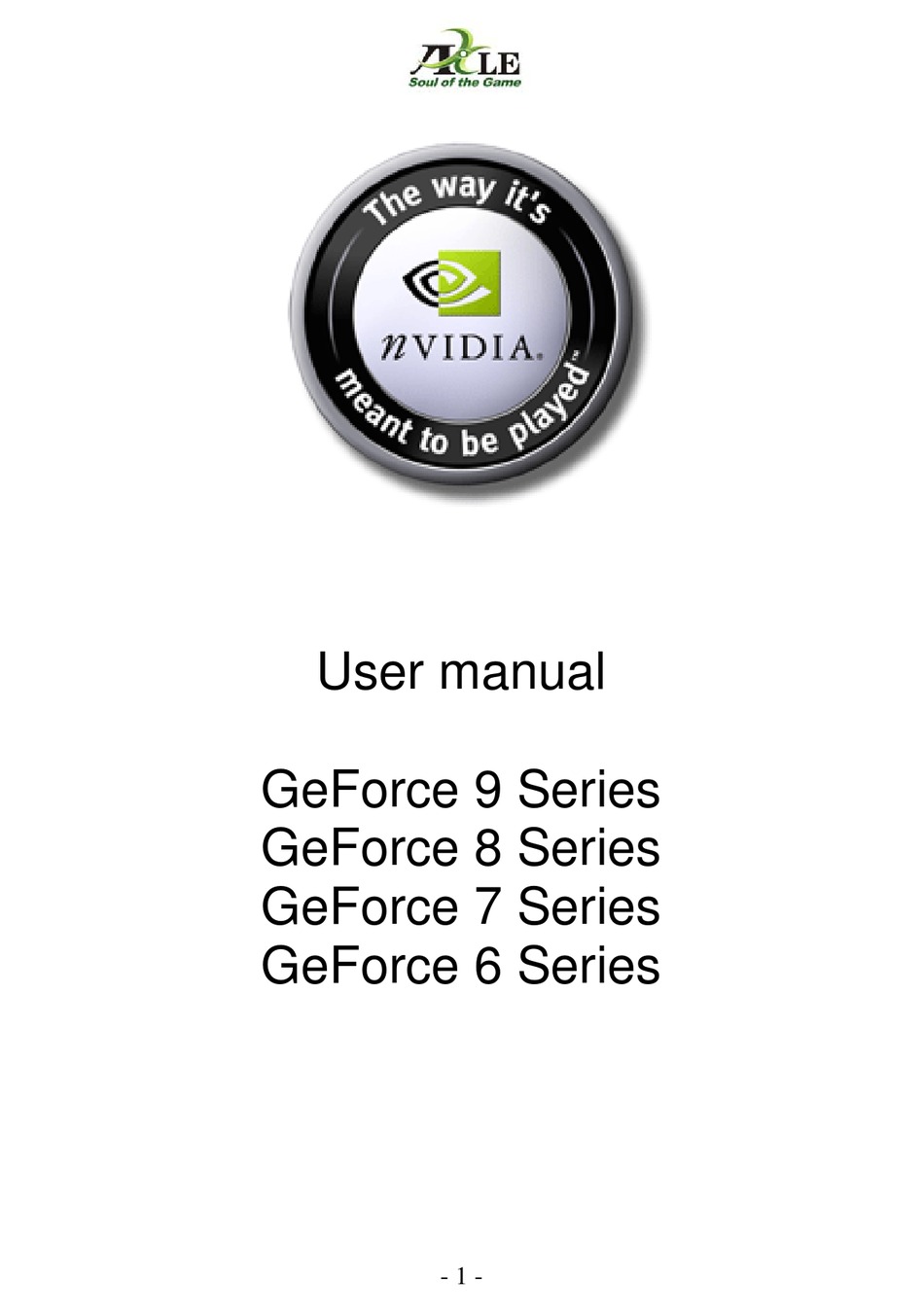 Nvidia Geforce 6 Series User Manual Pdf Download Manualslib