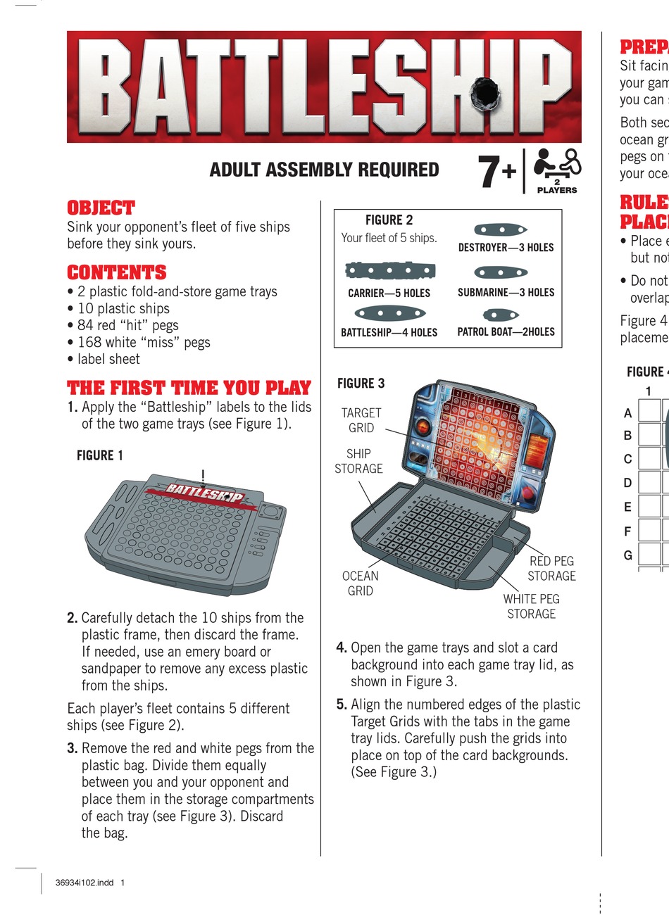 HASBRO BATTLESHIP INSTRUCTIONS Pdf Download ManualsLib