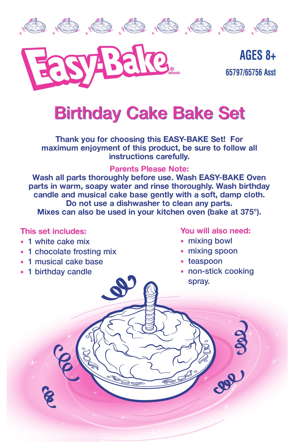 EASYBAKE BIRTHDAY CAKE BAKE SET INSTRUCTIONS Pdf Download ManualsLib