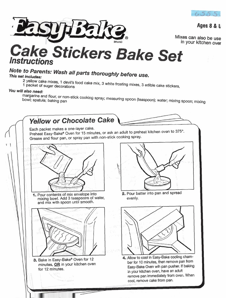 EASYBAKE CAKE STICKERS BAKE SET INSTRUCTIONS Pdf Download ManualsLib