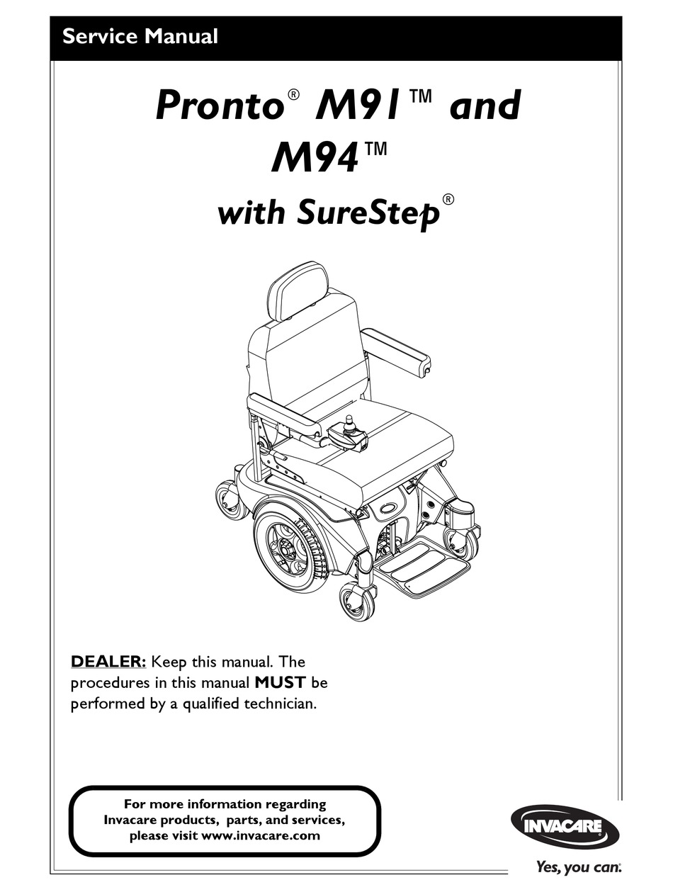 INVACARE PRONTO M91 SERVICE MANUAL Pdf Download ManualsLib