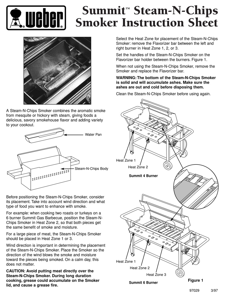 WEBER SUMMIT STEAMNCHIPS SMOKER INSTRUCTION SHEET Pdf Download