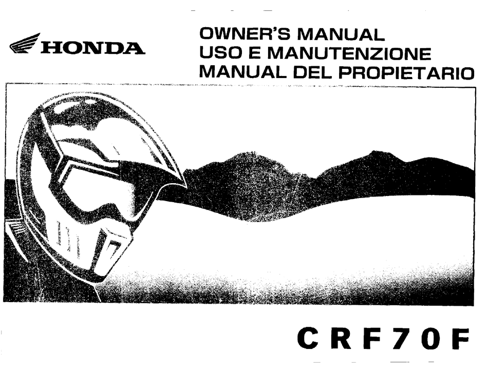 Honda 2007 CRF70F A/CE Owner Manual 07 