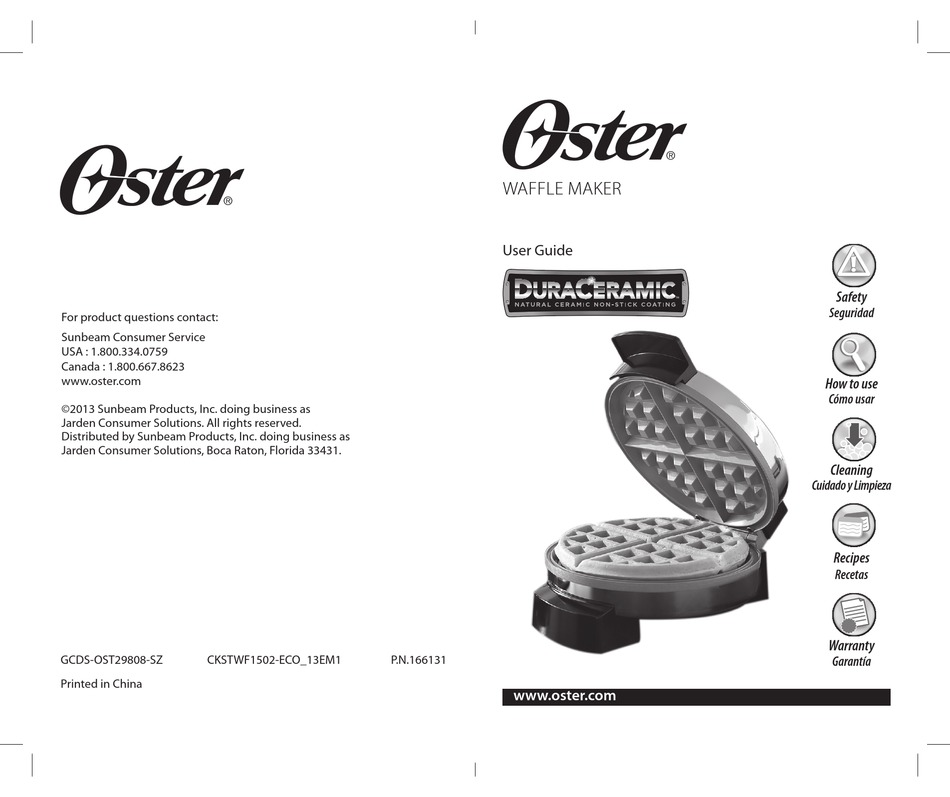 Oster Duraceramic Chrome Belgian Waffle Maker User Manual Pdf Download Manualslib