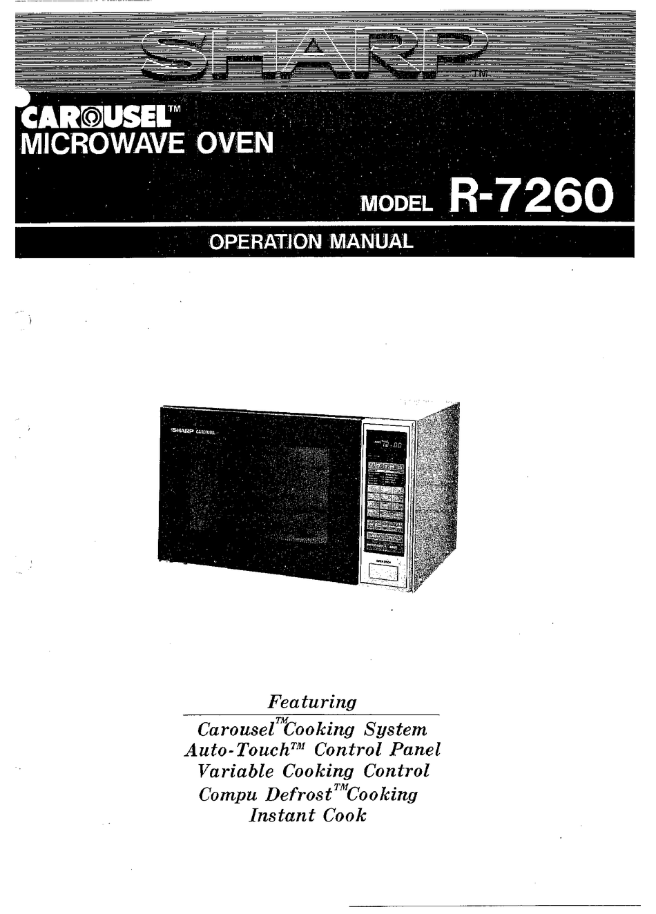 SHARP CAROUSEL R7260 OPERATION MANUAL Pdf Download ManualsLib