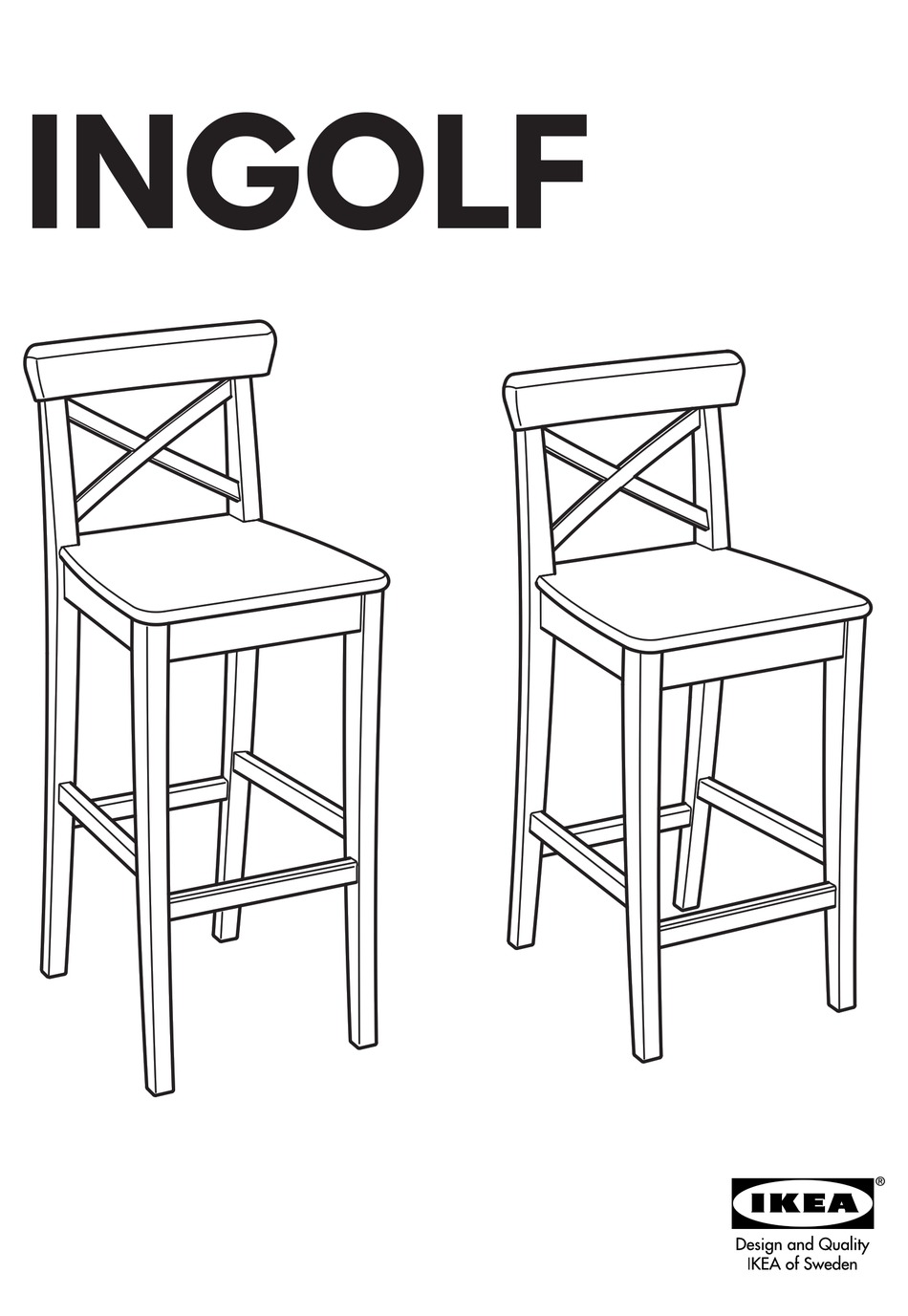 Ikea Ingolf Bar Stool W Backrest 24 3 4, Ikea Ingolf Black Bar Stool