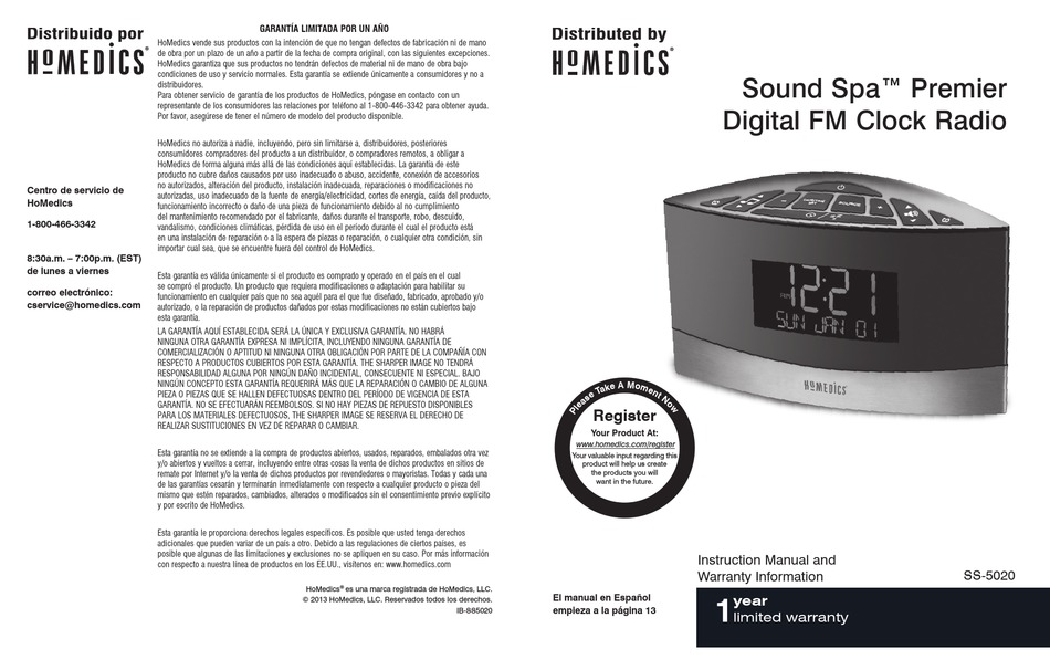 HOMEDICS SS5020 INSTRUCTION MANUAL AND WARRANTY Pdf Download ManualsLib