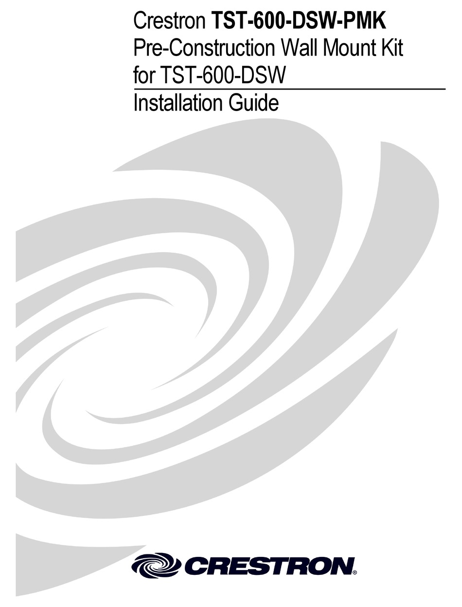 CRESTRON TST600DSWPMK INSTALLATION MANUAL Pdf Download ManualsLib