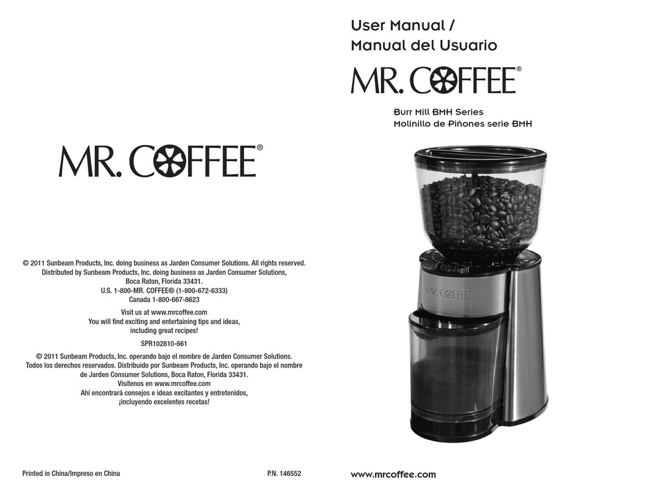 MR. COFFEE IDS75 White Coffee Grinder 