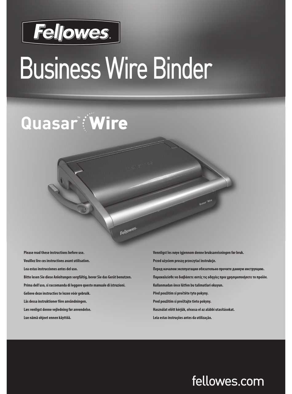 FELLOWES QUASAR WIRE INSTRUCTIONS MANUAL Pdf Download ManualsLib