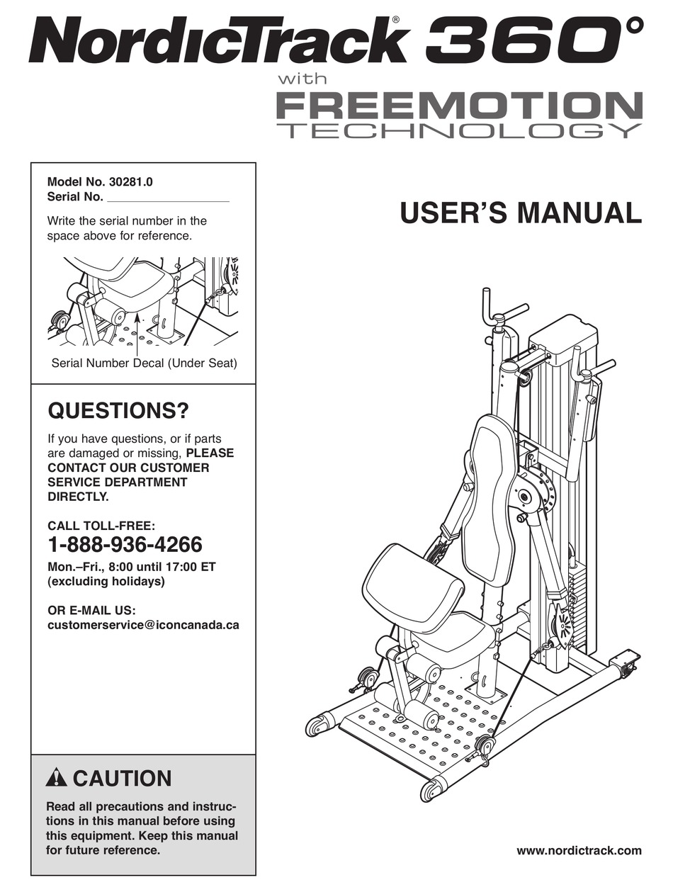 NORDICTRACK 360 MANUAL Pdf Download | ManualsLib