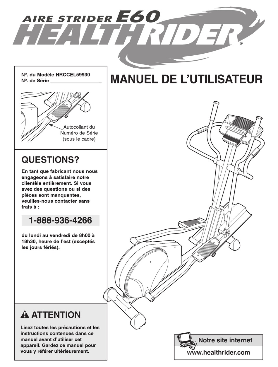 NORDICTRACK C 1750 PRO TREADMILL MANUEL DE L'UTILISATEUR Pdf Download