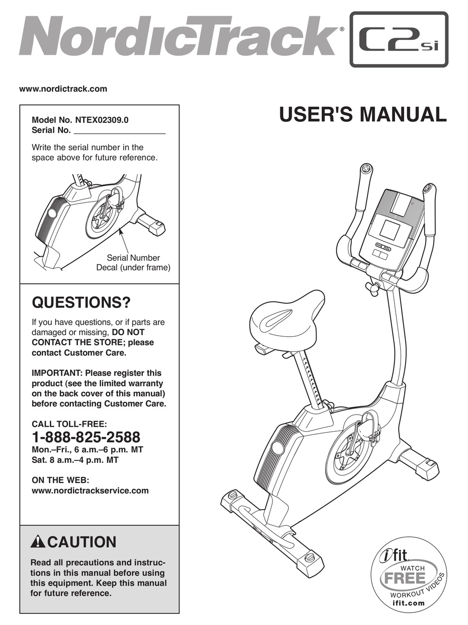 NORDICTRACK C2 SI BIKE USER MANUAL Pdf Download | ManualsLib