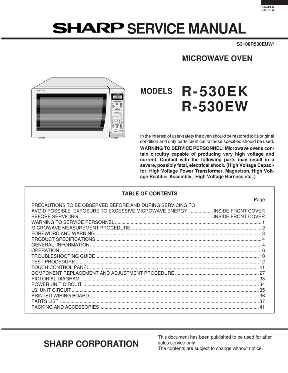 sharp microwave oven troubleshooting