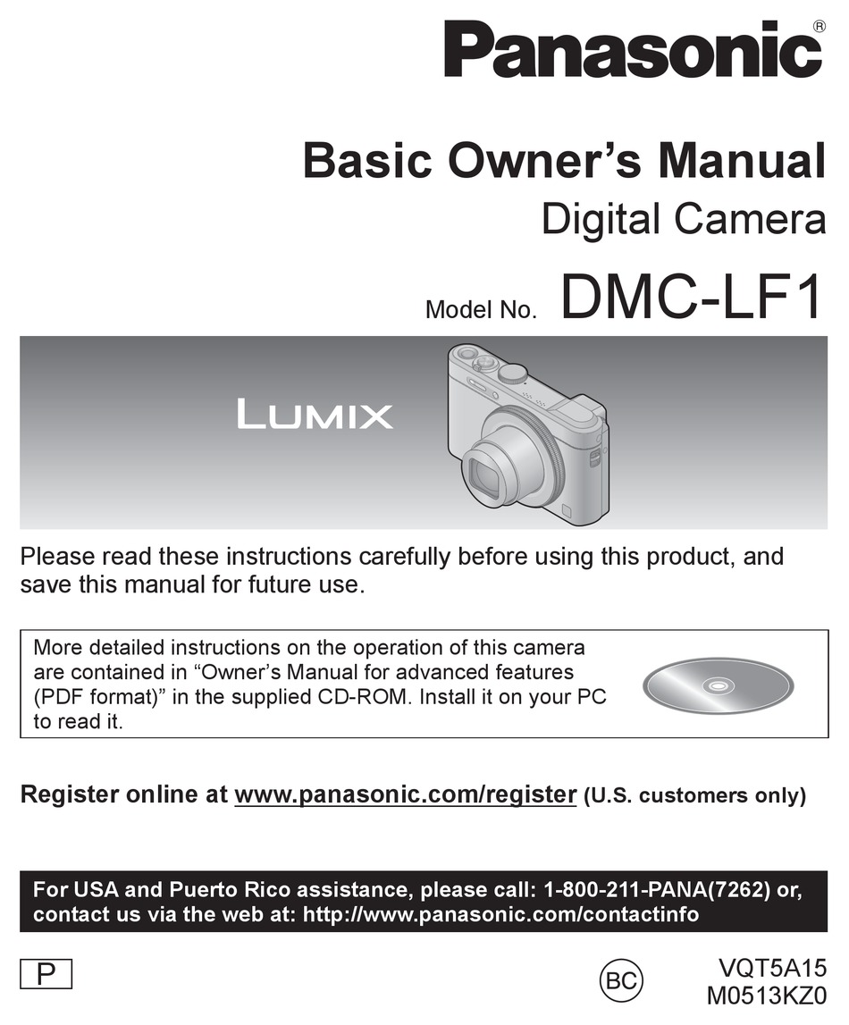 PANASONIC LUMIX DMC-LF1 PRINTED INSTRUCTION MANUAL USER GUIDE 285 PAGES 