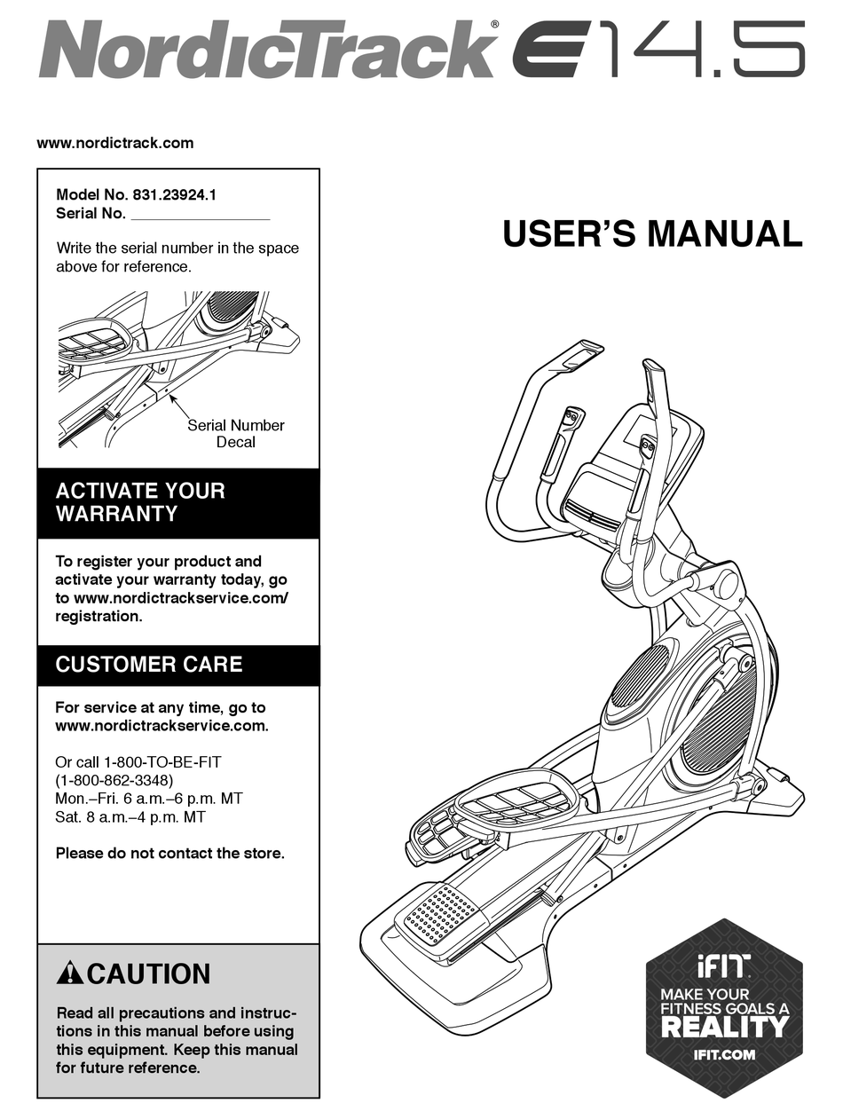 NORDICTRACK E 14.5 ELLIPTICAL MANUAL Pdf Download | ManualsLib