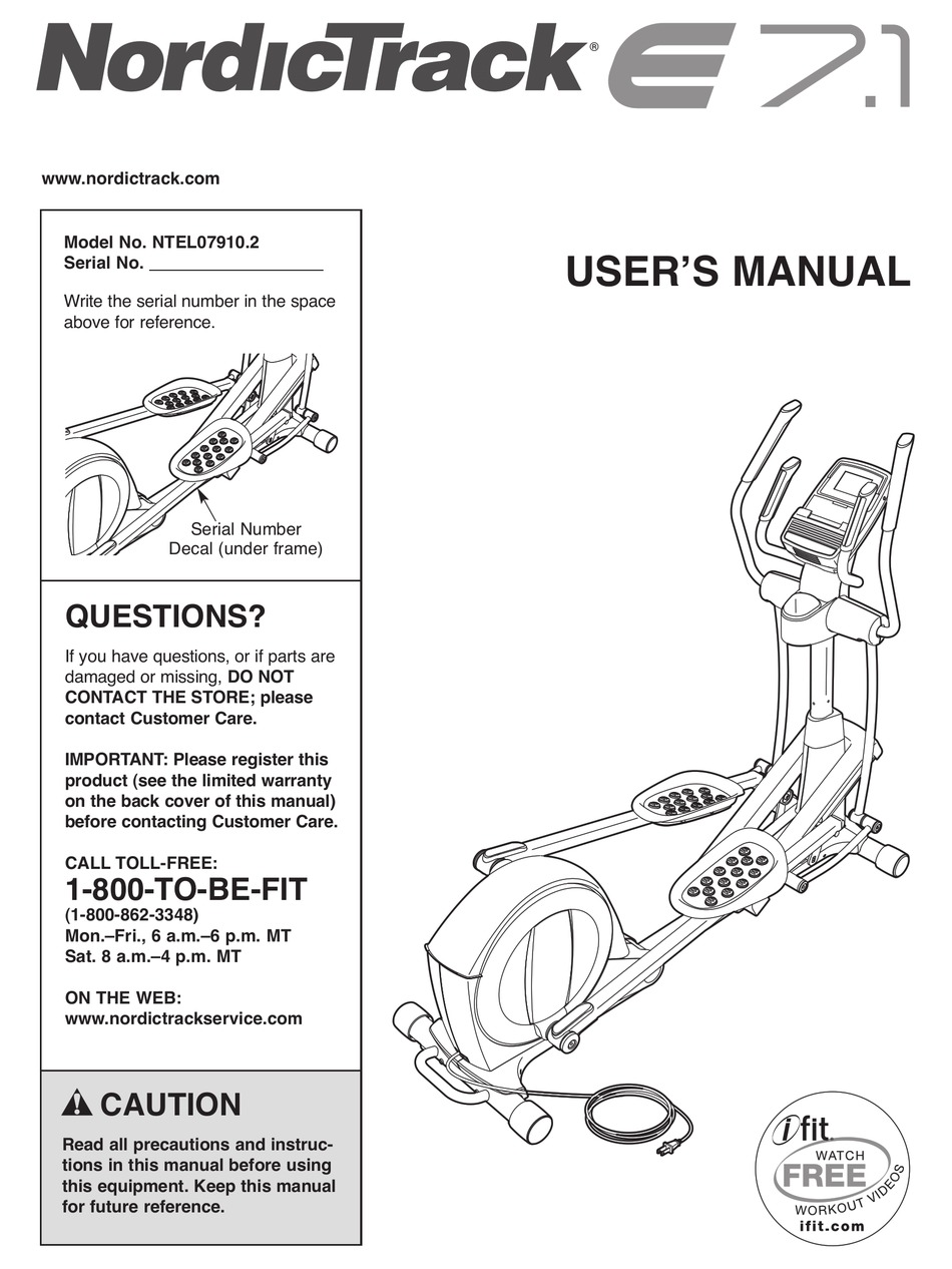 nordictrack 7.1 elliptical