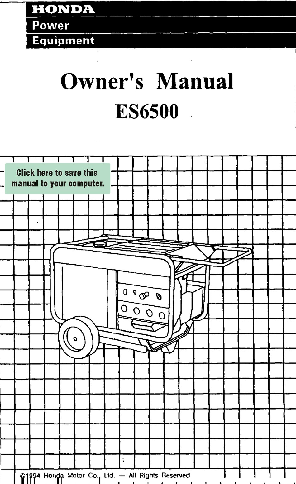 Honda Es6500 Owner S Manual Pdf