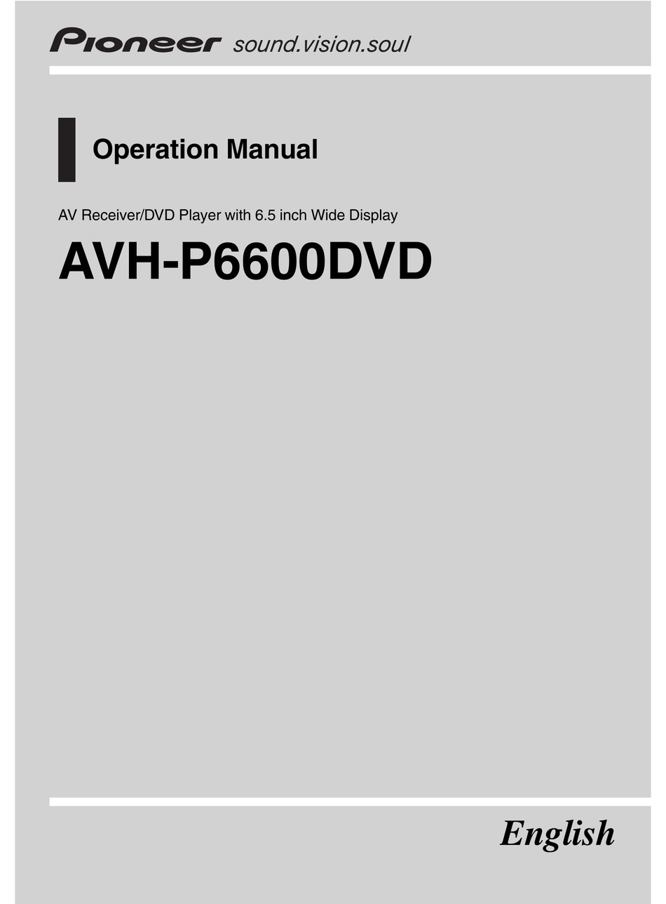 PIONEER AVH-P6600DVD OPERATION MANUAL Pdf Download | ManualsLib