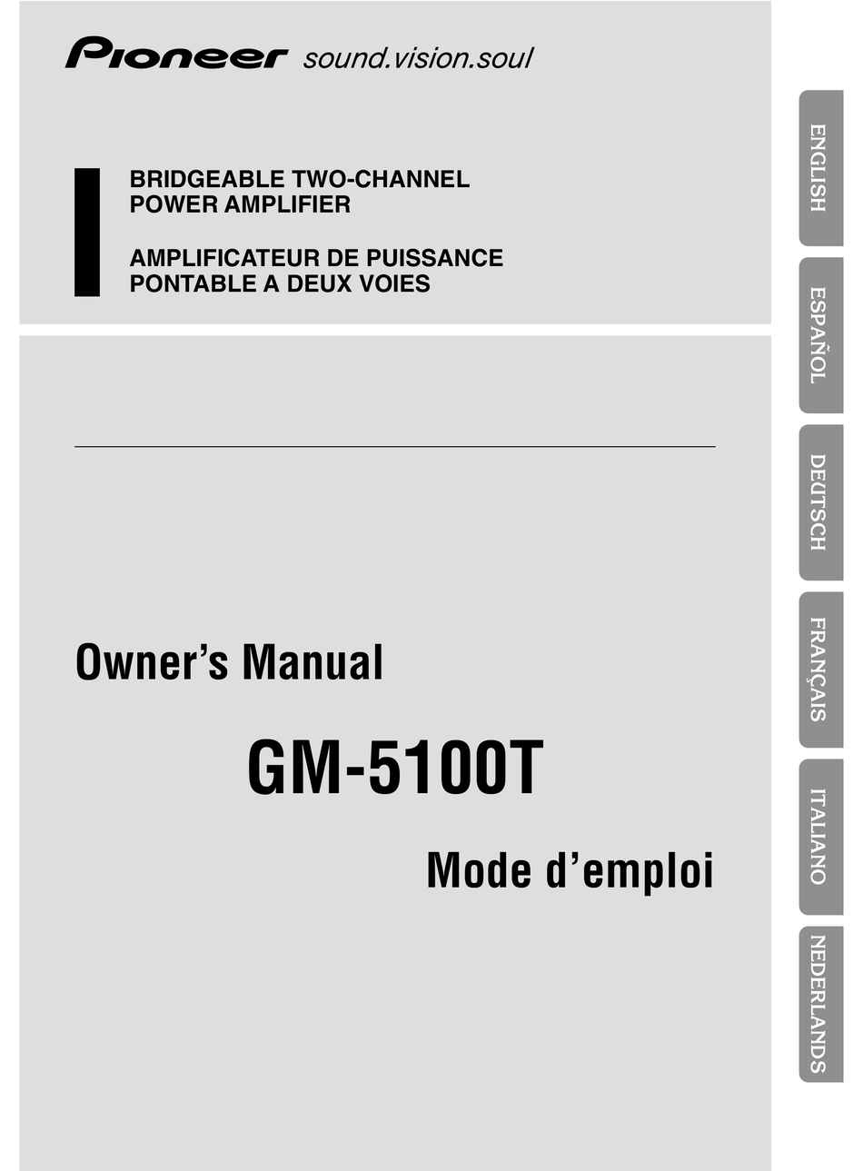 PIONEER GM-5100T OWNER'S MANUAL Pdf Download | ManualsLib