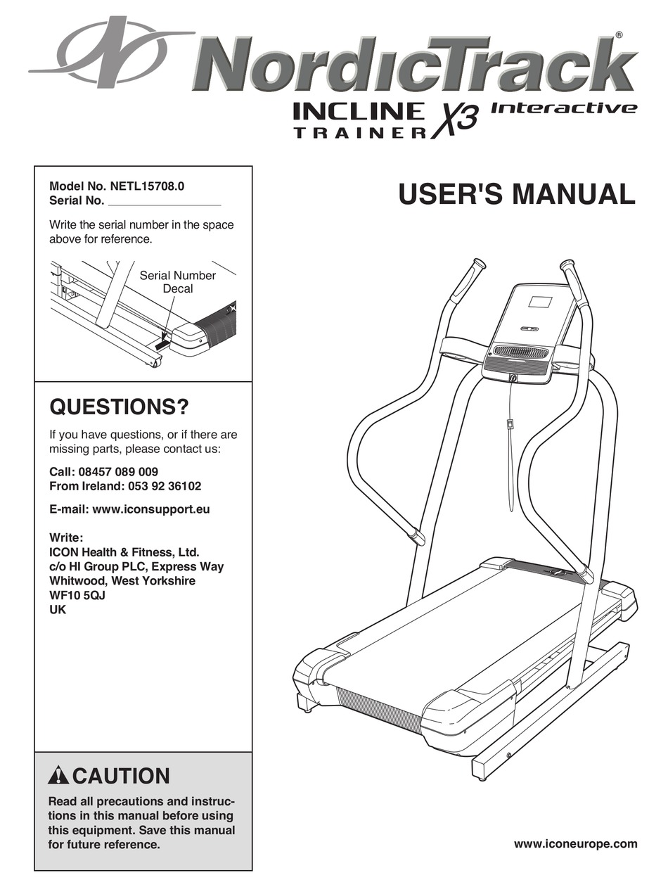 Nordictrack x9i manual hot sale