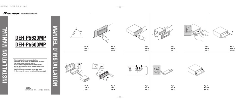 Pioneer Deh P5600mp Installation Manual Pdf Download Manualslib