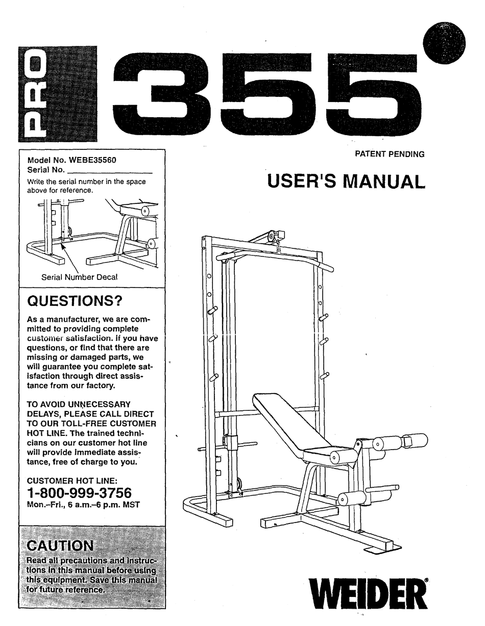 Weider pro 355 price hot sale