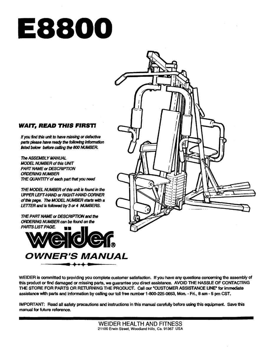 Weider home gym online older models