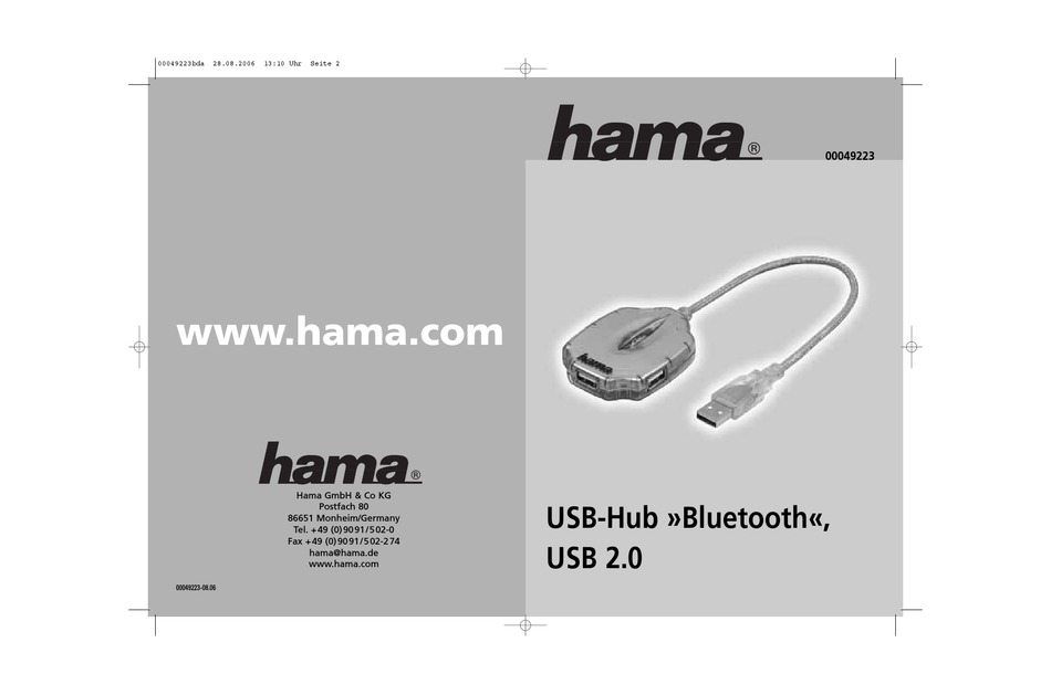 HAMA BLUETOOTH USBHUB OPERATING INSTRUCTION Pdf Download ManuaLib