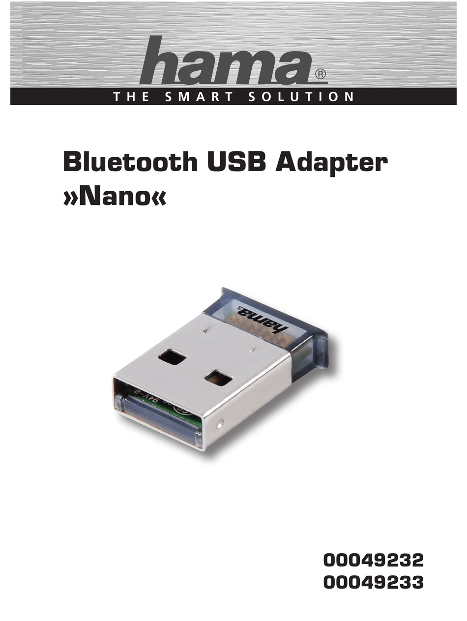 HAMA NANO BLUETOOTH USB ADAPTER OPERATING INSTRUCTION Pdf |
