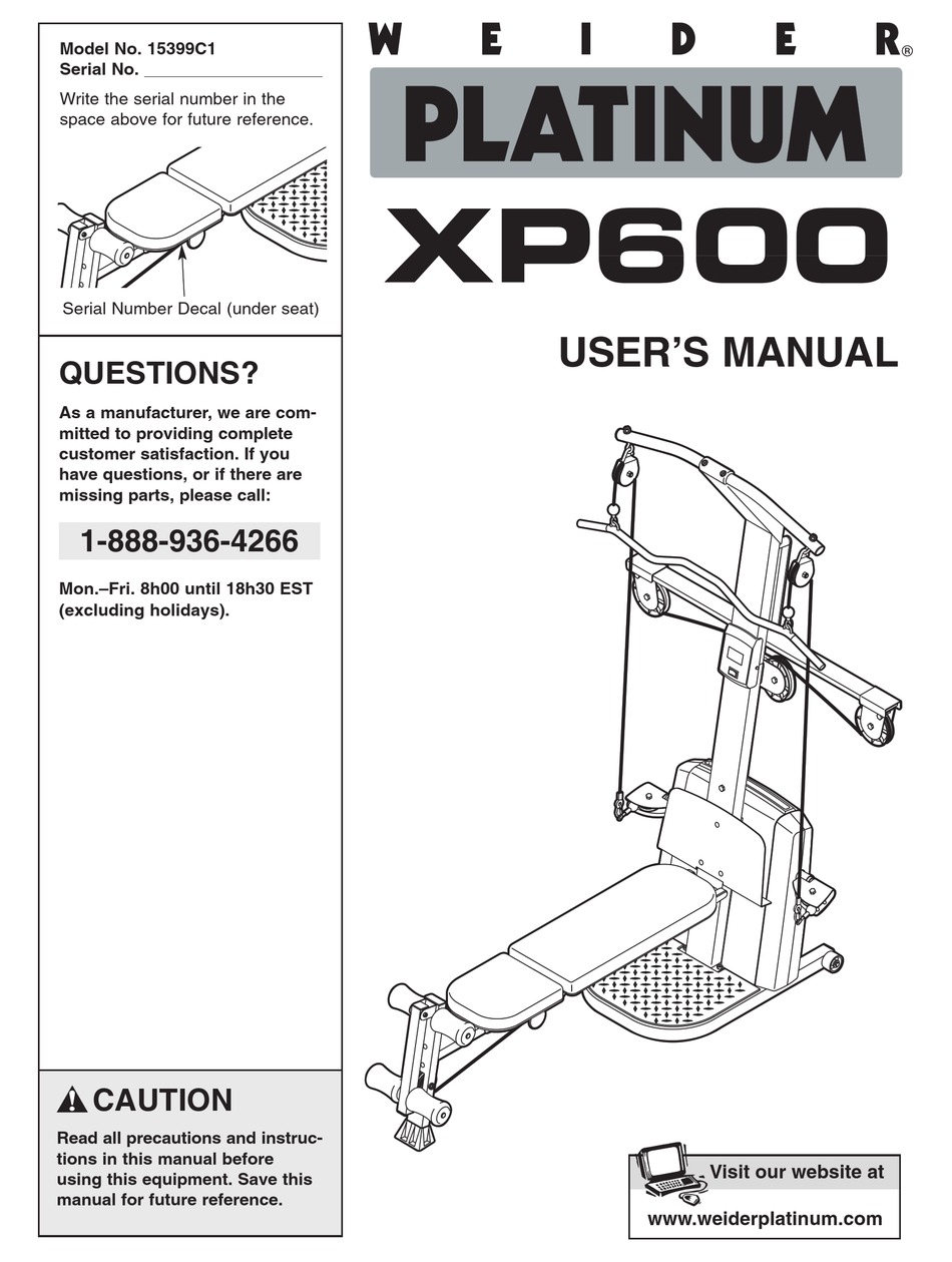 Troubleshooting Weider Platinum Xp600 User Manual Page 19