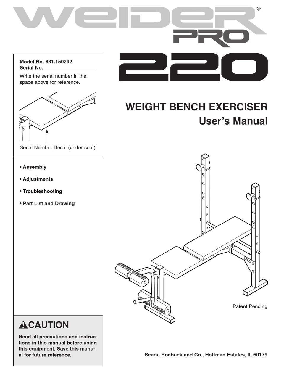 Weider 2024 bench sears